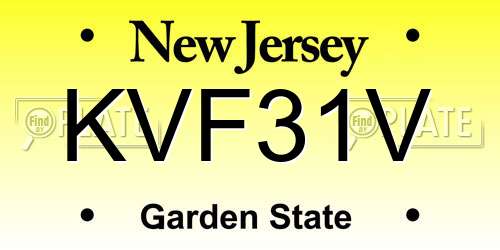 KVF31V New Jersey License Plate