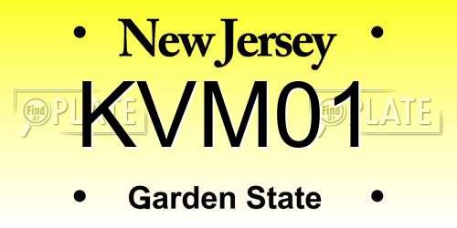 KVM01 New Jersey License Plate