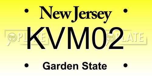 KVM02 New Jersey License Plate