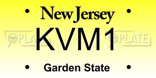 KVM1 New Jersey License Plate