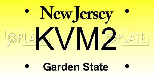 KVM2 New Jersey License Plate