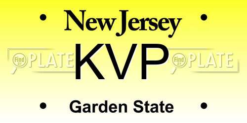 KVP New Jersey License Plate