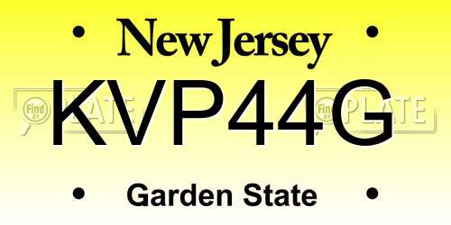 KVP44G New Jersey License Plate