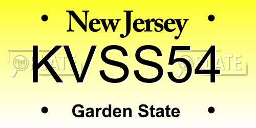 KVSS54 New Jersey License Plate
