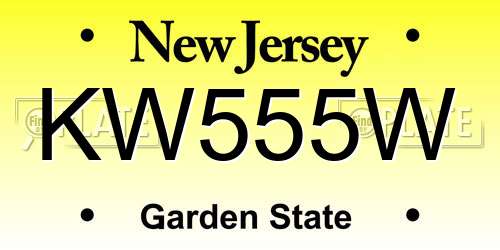 KW555W New Jersey License Plate