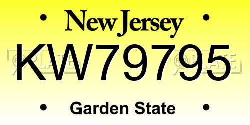 KW79795 New Jersey License Plate