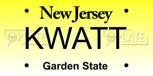 KWATT New Jersey License Plate