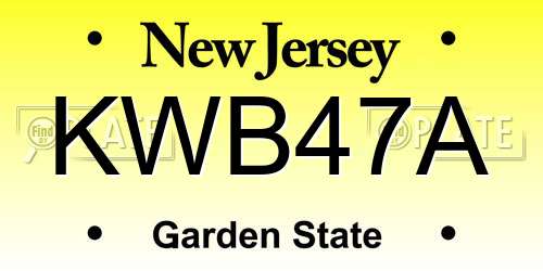 KWB47A New Jersey License Plate