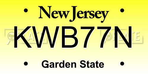KWB77N New Jersey License Plate
