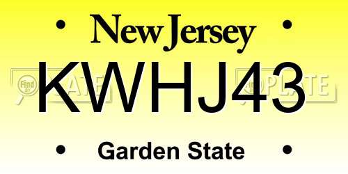 KWHJ43 New Jersey License Plate