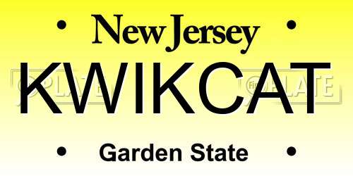 KWIKCAT New Jersey License Plate