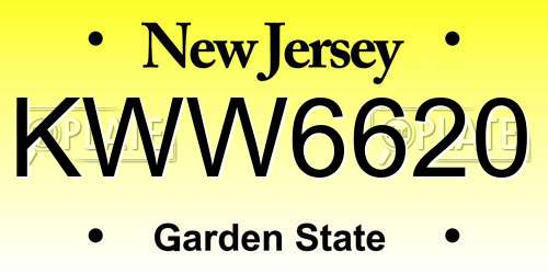 KWW6620 New Jersey License Plate