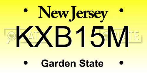 KXB15M New Jersey License Plate