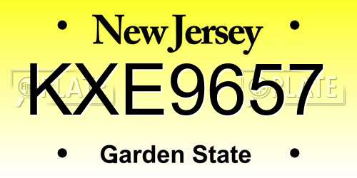 KXE9657 New Jersey License Plate