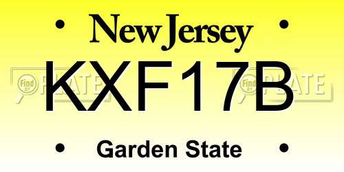 KXF17B New Jersey License Plate