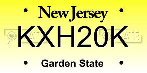 KXH20K New Jersey License Plate