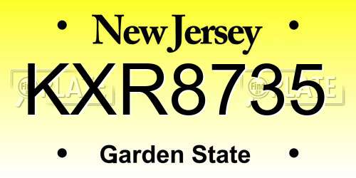 KXR8735 New Jersey License Plate