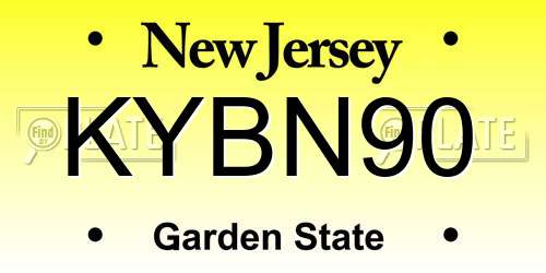 KYBN90 New Jersey License Plate