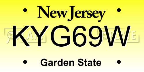 KYG69W New Jersey License Plate
