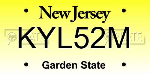 KYL52M New Jersey License Plate