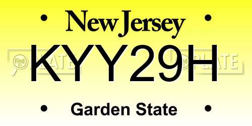 KYY29H New Jersey License Plate