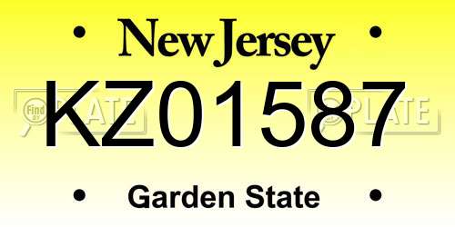 KZ01587 New Jersey License Plate
