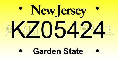 KZ05424 New Jersey License Plate