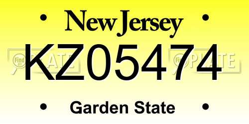 KZ05474 New Jersey License Plate