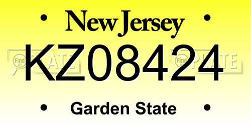 KZ08424 New Jersey License Plate