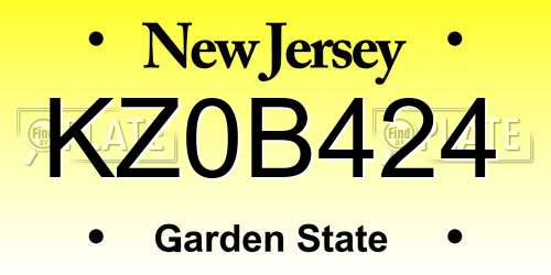 KZ0B424 New Jersey License Plate