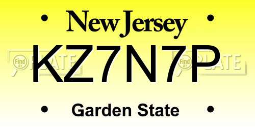 KZ7N7P New Jersey License Plate