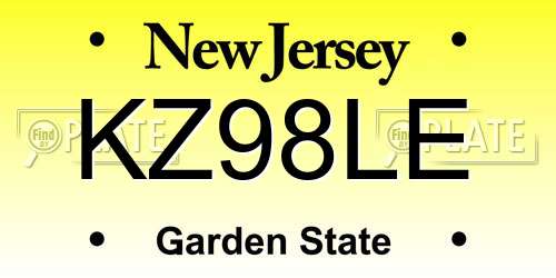 KZ98LE New Jersey License Plate