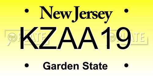 KZAA19 New Jersey License Plate
