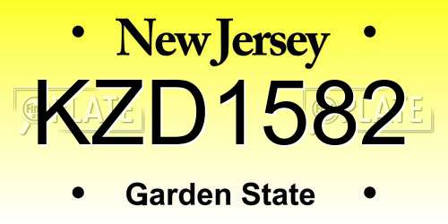 KZD1582 New Jersey License Plate