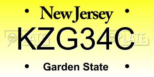 KZG34C New Jersey License Plate