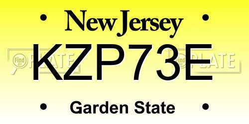 KZP73E New Jersey License Plate