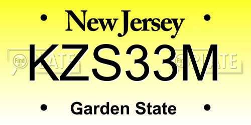 KZS33M New Jersey License Plate