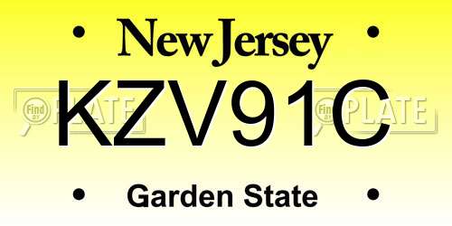 KZV91C New Jersey License Plate