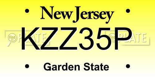 KZZ35P New Jersey License Plate