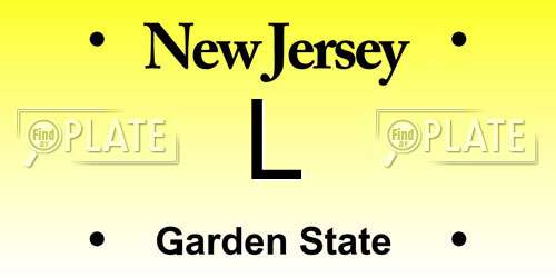 L New Jersey License Plate
