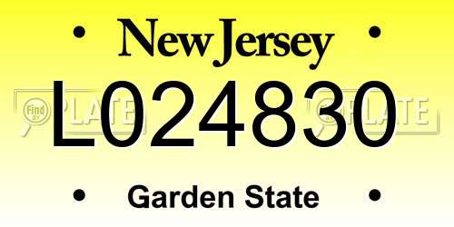 L024830 New Jersey License Plate