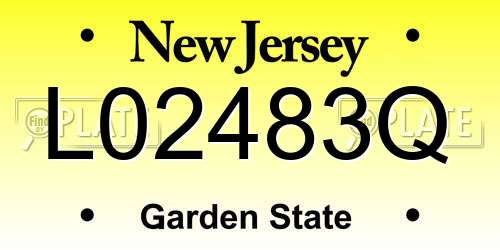 L02483Q New Jersey License Plate