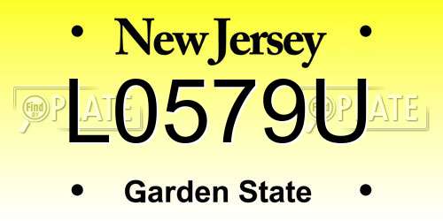 L0579U New Jersey License Plate