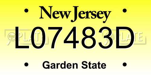 L07483D New Jersey License Plate