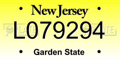 L079294 New Jersey License Plate