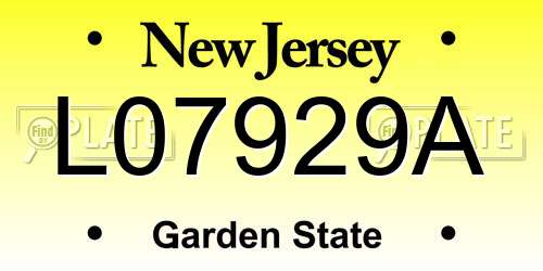 L07929A New Jersey License Plate