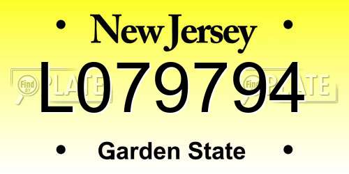 L079794 New Jersey License Plate