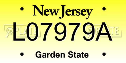 L07979A New Jersey License Plate