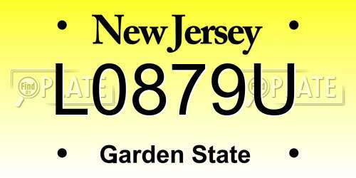 L0879U New Jersey License Plate