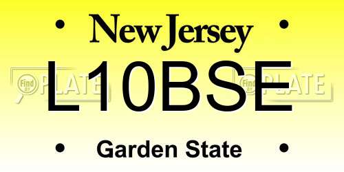 L10BSE New Jersey License Plate